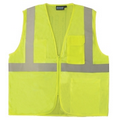 S169 ANSI Class 2 Hi-Viz Lime Mesh Vest with Zipper (Large)